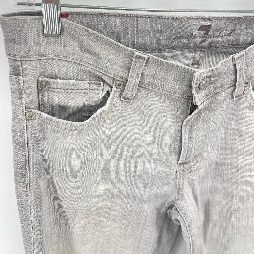 7 for all Mankind Womens Skinny Jeans 5 Pocket Cotton Blend Mid Rise Gray 29